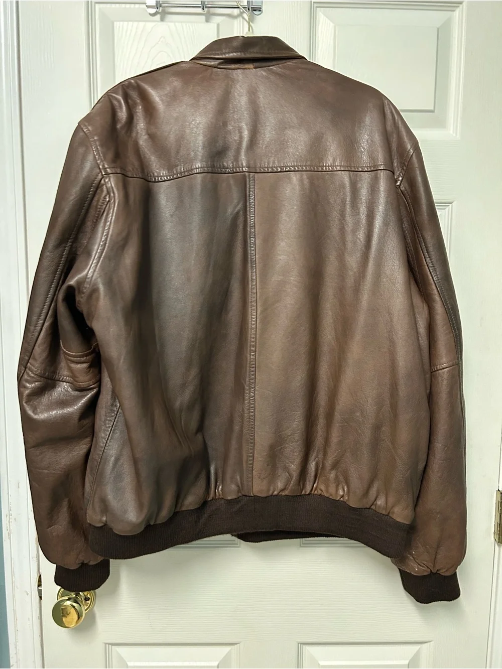 Jos. A. Bank Men's Brown Leather Bomber Jacket XXL